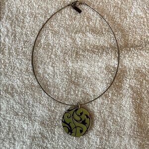 Artistic Green and Brown Swirl Pendant Necklace
